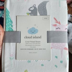 Cloud island fitted crib sheet NWT